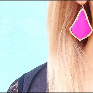 Kendra Scott hot pink magenta Alexandra earrings